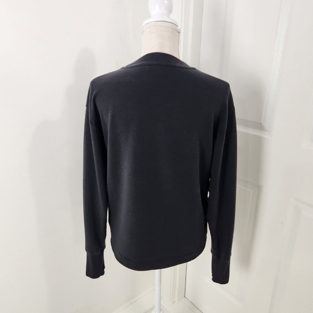 Athleta Sweatshirt Womens S Black Solitude Jersey Knit Pullover Loungewear Comfy - Picture 6 of 16